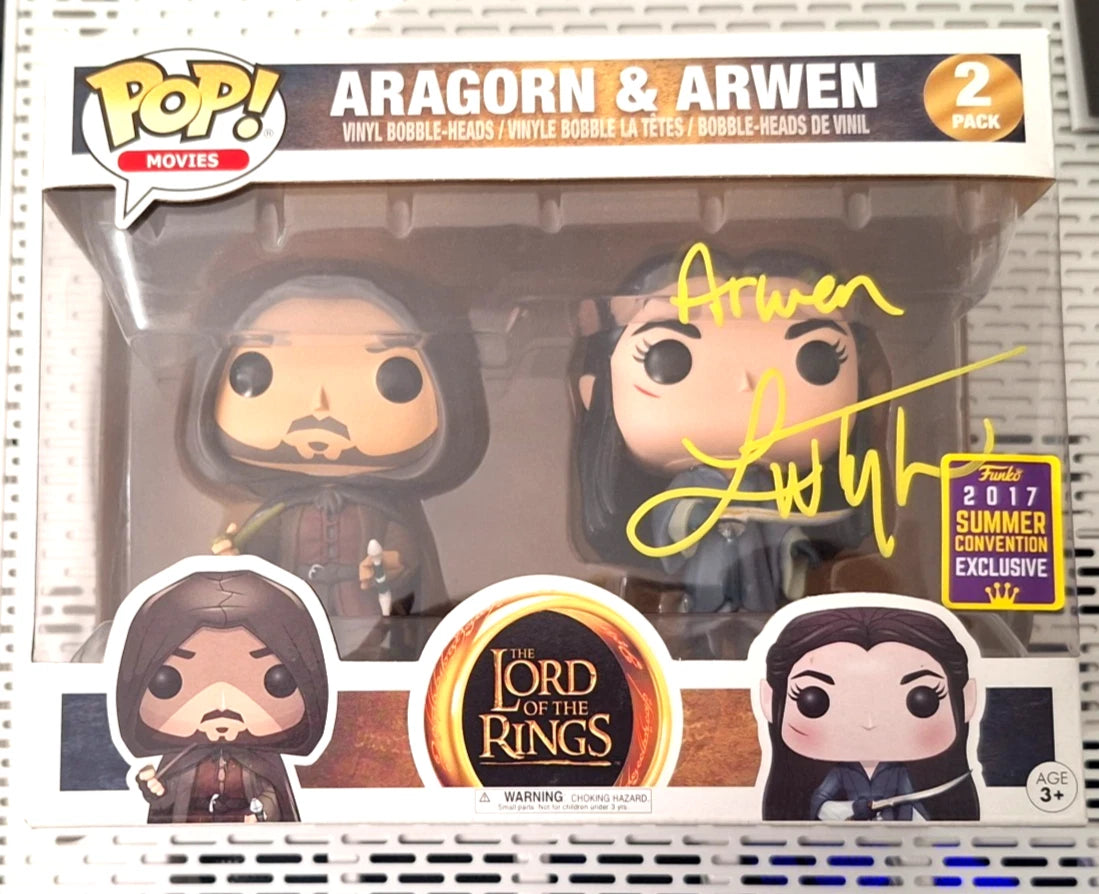 Liv Tyler signed Funko Pop LotR Aragorn & Arwen 2-Pack | 2017 SCE - SWAU COA
