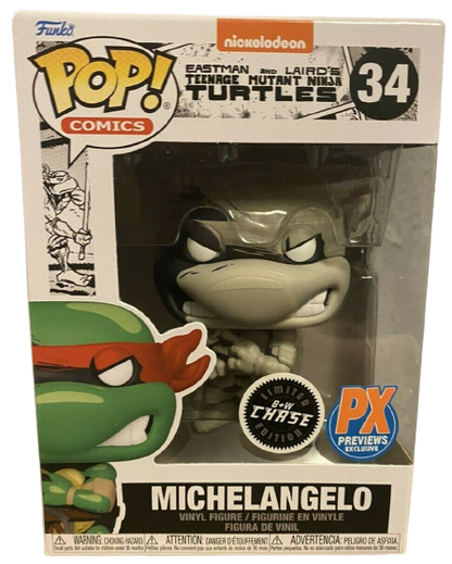 Funko Pop! Michelangelo Black and White Chase #34 vinyl figure collectible